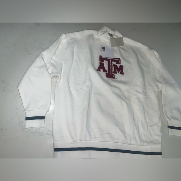 Classic White Turtleneck Sweater with Maroon Logo - Picture 13 of 16